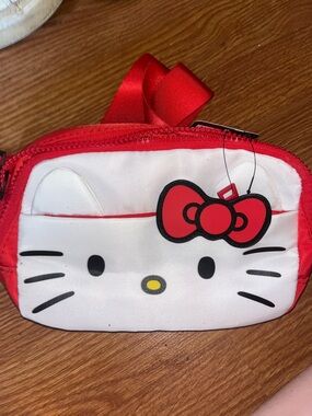 Hello Kitty Red and White Kids Shoulder Bag with Bow Accent